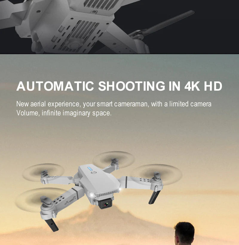 Cantabay E88Pro Remote Control Drone 4K Professional With 1080P Wide Angle HD Camera Foldable Helicopter