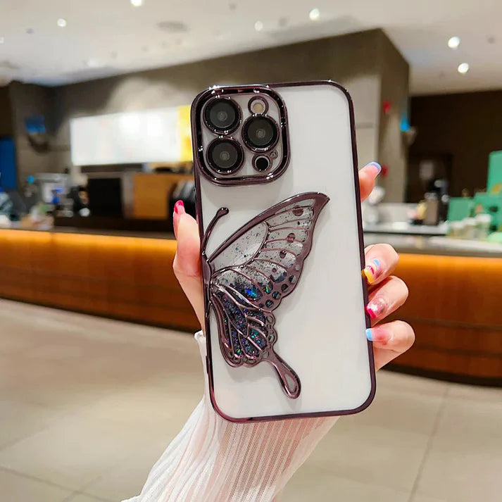 Cantabay Plating Dream Butterfly Clear Case Cover For iPhone 11 12 13 14 15 Plus Pro Max