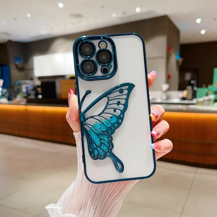 Cantabay Plating Dream Butterfly Clear Case Cover For iPhone 11 12 13 14 15 Plus Pro Max