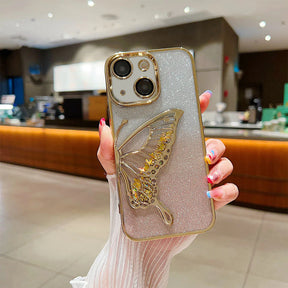 Cantabay Glitter Candy Electroplated Butterfly Lens Protection Case Cover For iPhone 11 12 13 14 15 Plus Pro Max