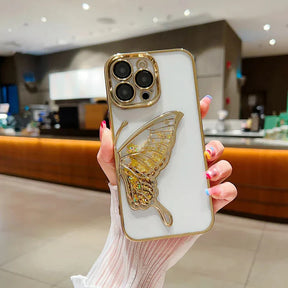 Cantabay Plating Dream Butterfly Clear Case Cover For iPhone 11 12 13 14 15 Plus Pro Max