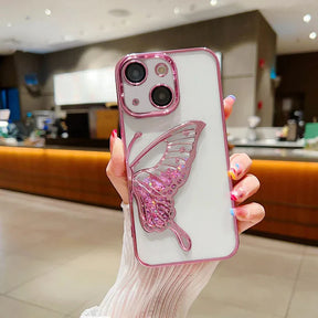 Cantabay Plating Dream Butterfly Clear Case Cover For iPhone 11 12 13 14 15 Plus Pro Max