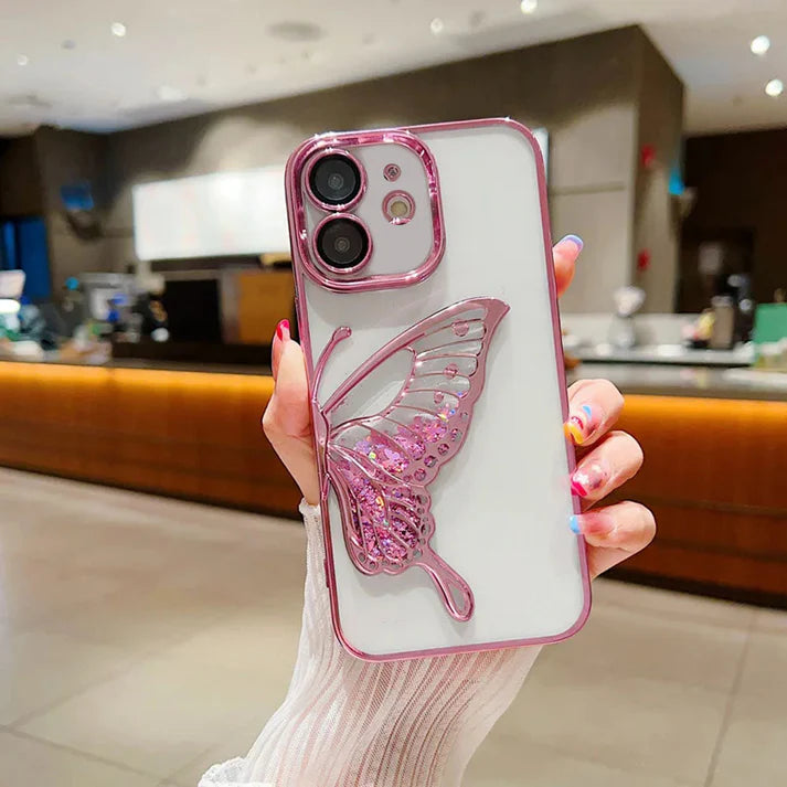 Cantabay Plating Dream Butterfly Clear Case Cover For iPhone 11 12 13 14 15 Plus Pro Max