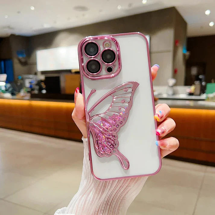 Cantabay Plating Dream Butterfly Clear Case Cover For iPhone 11 12 13 14 15 Plus Pro Max