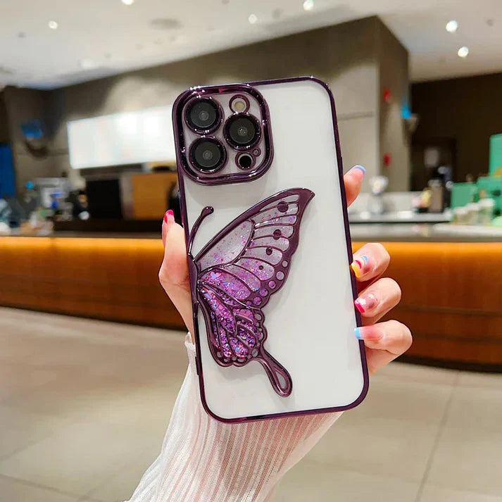 Cantabay Plating Dream Butterfly Clear Case Cover For iPhone 11 12 13 14 15 Plus Pro Max