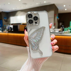 Cantabay Plating Dream Butterfly Clear Case Cover For iPhone 11 12 13 14 15 Plus Pro Max