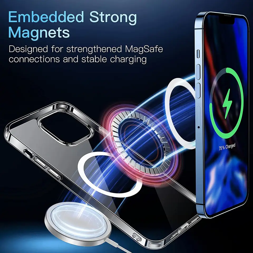 Cantabay Acrylic Magsafe Magnetic Wireless Charging Case For iPhone 11 12 13 14 15 16  Plus Mini Pro Max